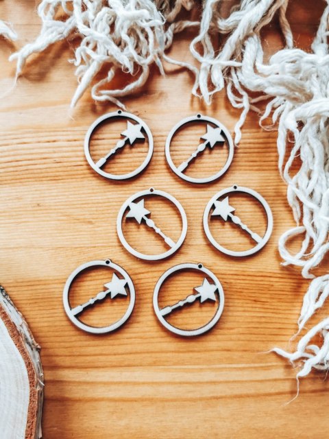 Baza do kolczyków (6szt) - Wróżka 05 (różdżka) - kolczyki