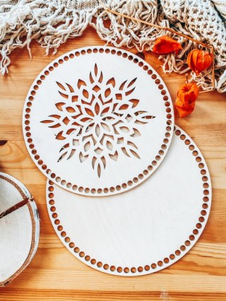 Baza do koszyka (10 wzorów) 2szt dno+wieczko - ażurowa mandala 01 (20+18cm, 30+28cm, 39+37cm) (podstawka, koszyk, taca)