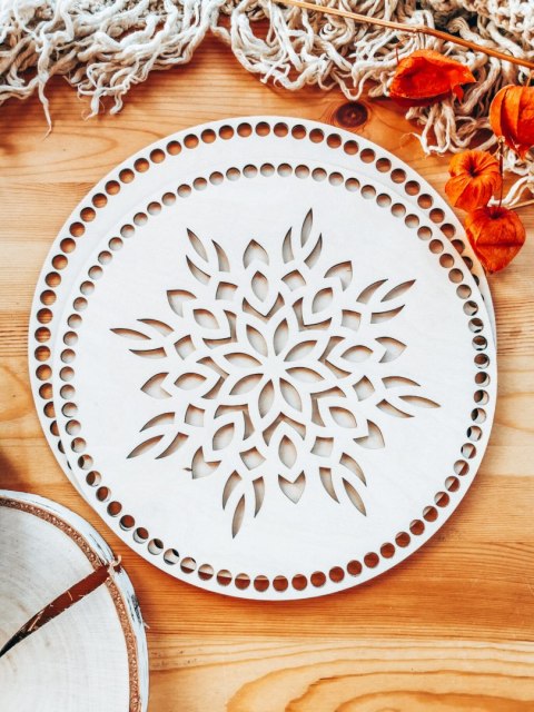 Baza do koszyka (10 wzorów) 2szt dno+wieczko - ażurowa mandala 01 (20+18cm, 30+28cm, 39+37cm) (podstawka, koszyk, taca)