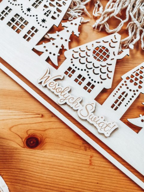 Baza do makramy - Domki świąteczne - baza do makatki - - - (kamieniczki, miasteczko świętego mikołaja, zimowe kamienice)