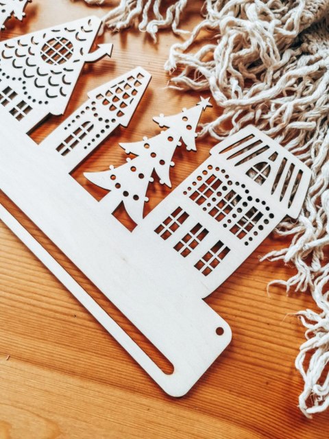 Baza do makramy - Domki świąteczne - baza do makatki - - - (kamieniczki, miasteczko świętego mikołaja, zimowe kamienice)