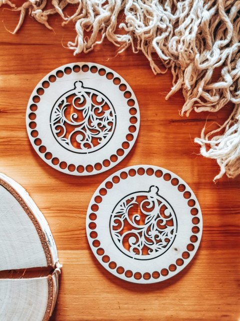 Baza do podstawki, tacy, koszyka (2szt) - GWIAZDKA bombka ażurowa - (podstawka na kubek, koszyk, taca, Boże Narodzenie)