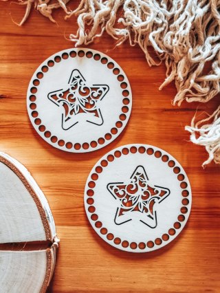 Baza do podstawki, tacy, koszyka (2szt) - GWIAZDKA gwiazda ażurowa - (podstawka na kubek, koszyk, taca, Boże Narodzenie)
