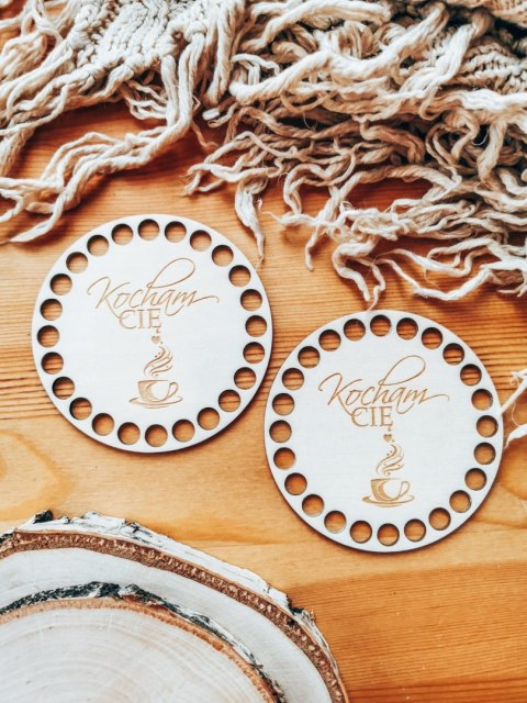 Baza do podstawki, tacy, koszyka (2szt) - Kocham Cię filiżanka (podstawka na kubek, koszyk, taca)