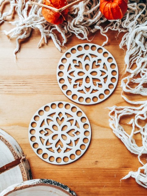 Baza do podstawki, tacy, koszyka (2szt) - ażurowa mandala 01 (podstawka na kubek, koszyk, taca)