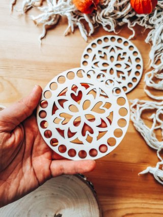 Baza do podstawki, tacy, koszyka (2szt) - ażurowa mandala 01 (podstawka na kubek, koszyk, taca)