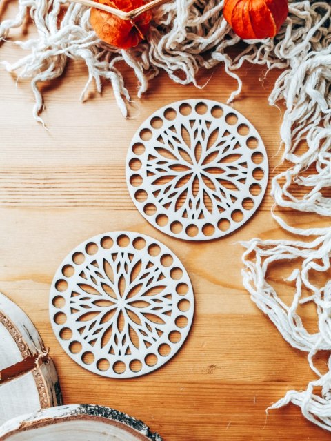 Baza do podstawki, tacy, koszyka (2szt) - ażurowa mandala 02 (podstawka na kubek, koszyk, taca)