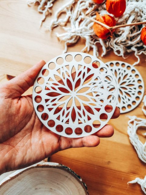 Baza do podstawki, tacy, koszyka (2szt) - ażurowa mandala 02 (podstawka na kubek, koszyk, taca)