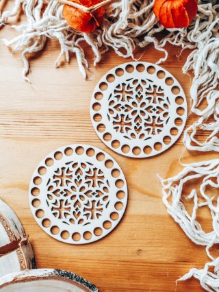 Baza do podstawki, tacy, koszyka (2szt) - ażurowa mandala 03 (podstawka na kubek, koszyk, taca)