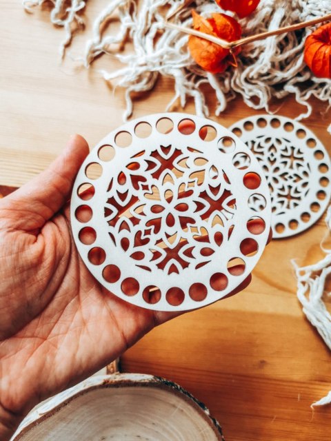 Baza do podstawki, tacy, koszyka (2szt) - ażurowa mandala 03 (podstawka na kubek, koszyk, taca)