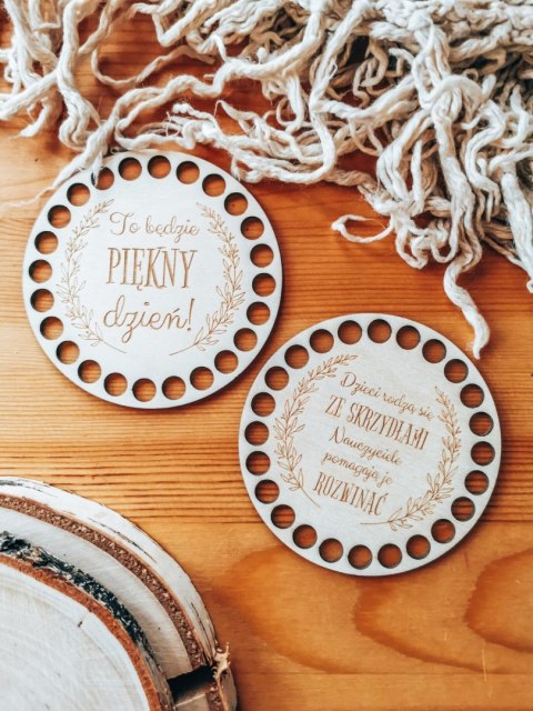 Baza do podstawki, tacy, koszyka (2szt) - dzieci rodzą się ze skrzydłami + piękny dzień (podstawka na kubek, koszyk, taca, naucz