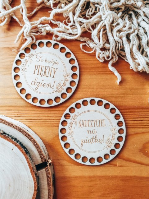 Baza do podstawki, tacy, koszyka (2szt) - nauczyciel na piątkę + piękny dzień (podstawka na kubek, koszyk, taca)