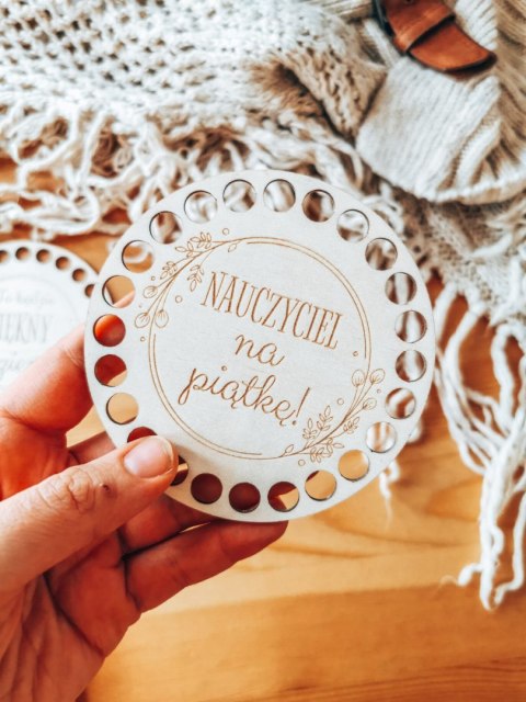 Baza do podstawki, tacy, koszyka (2szt) - nauczyciel na piątkę + piękny dzień (podstawka na kubek, koszyk, taca)