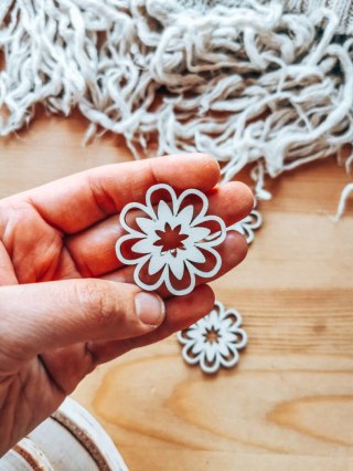 Baza do zawieszki - kwiatek 01 (5szt) 4-5cm - baza do bombki, breloczka - - - (breloka breloczek Gwiazdka Boże Narodzenie bombka