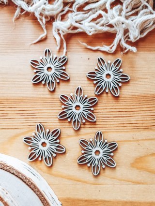 Baza do zawieszki - kwiatek 04 (5szt) 4-5cm - baza do bombki, breloczka - - - (breloka breloczek Gwiazdka Boże Narodzenie bombka