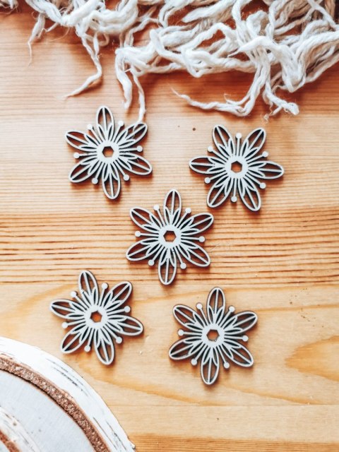 Baza do zawieszki - kwiatek 04 (5szt) 4-5cm - baza do bombki, breloczka - - - (breloka breloczek Gwiazdka Boże Narodzenie bombka