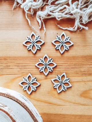 Baza do zawieszki - kwiatek 06 (5szt) 4-5cm - baza do bombki, breloczka - - - (breloka breloczek Gwiazdka Boże Narodzenie bombka