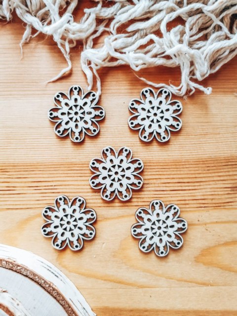 Baza do zawieszki - kwiatek 07 (5szt) 4-5cm - baza do bombki, breloczka - - - (breloka breloczek Gwiazdka Boże Narodzenie bombka