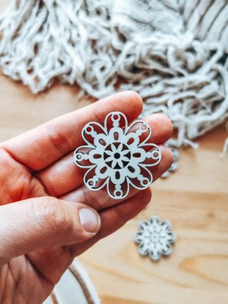 Baza do zawieszki - kwiatek 07 (5szt) 4-5cm - baza do bombki, breloczka - - - (breloka breloczek Gwiazdka Boże Narodzenie bombka