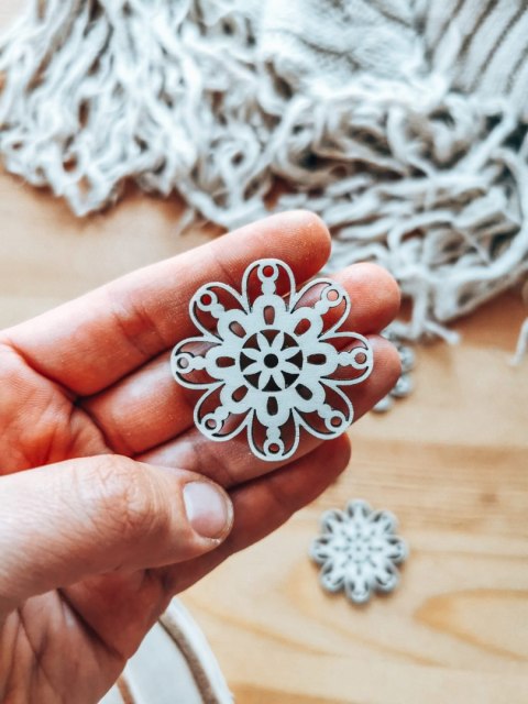 Baza do zawieszki - kwiatek 07 (5szt) 4-5cm - baza do bombki, breloczka - - - (breloka breloczek Gwiazdka Boże Narodzenie bombka