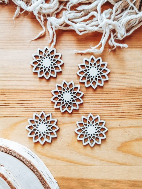 Baza do zawieszki - kwiatek 08 (5szt) 4-5cm - baza do bombki, breloczka - - - (breloka breloczek Gwiazdka Boże Narodzenie bombka