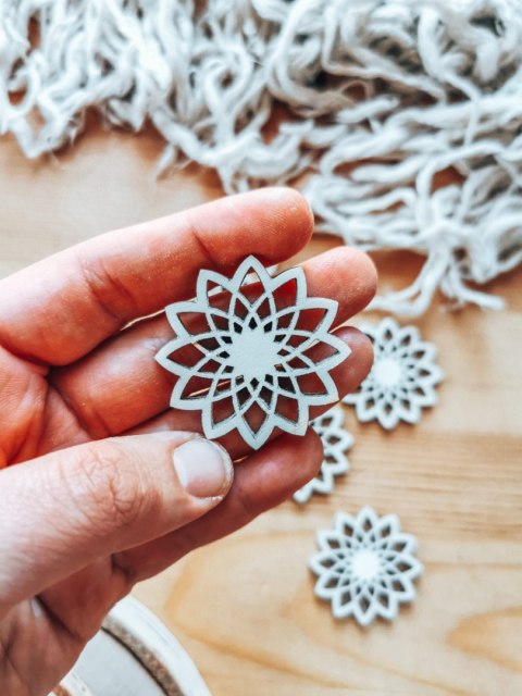 Baza do zawieszki - kwiatek 08 (5szt) 4-5cm - baza do bombki, breloczka - - - (breloka breloczek Gwiazdka Boże Narodzenie bombka