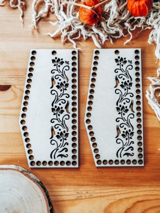 Boki do torebki 10x20cm 2szt - kuferek 02 - ażurowy (baza do torby, brzegi)