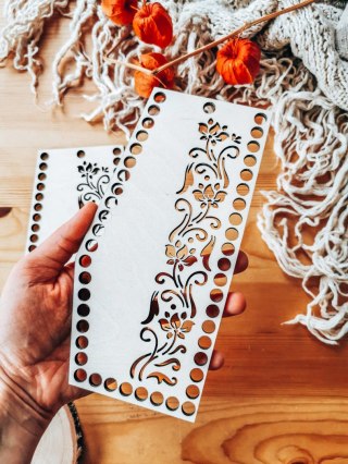 Boki do torebki 10x20cm 2szt - kuferek 02 - ażurowy (baza do torby, brzegi)