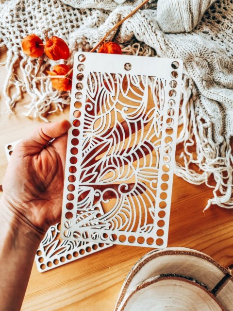 Boki do torebki 10x20cm 2szt - kuferek prostokąt 03 - ażurowy (baza do torby, brzegi)