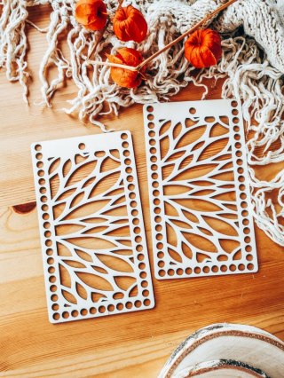 Boki do torebki 10x20cm 2szt - kuferek prostokąt 04 - ażurowy (baza do torby, brzegi)