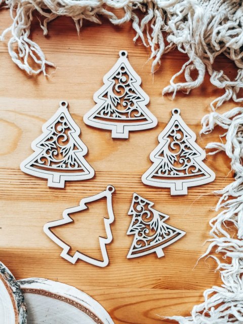 Bombka 2w1 - AŻUR 02 - choinka (4szt obręcz + środek) - - - ( baza ażurowa choinka do bombek z makramy, bombki bazy ażurowe, ani