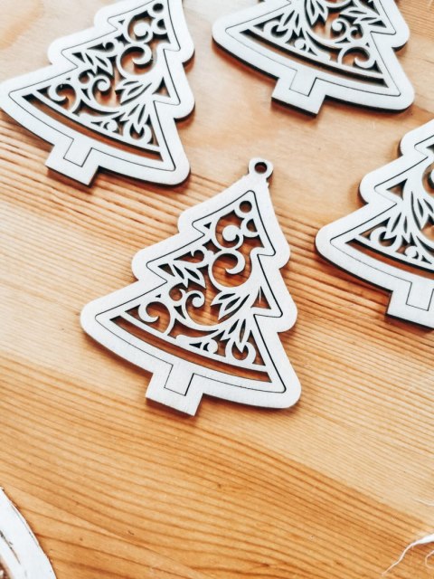 Bombka 2w1 - AŻUR 02 - choinka (4szt obręcz + środek) - - - ( baza ażurowa choinka do bombek z makramy, bombki bazy ażurowe, ani