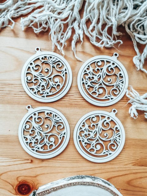 Bombka 2w1 - AŻUR 02 - koło (4szt obręcz + środek) - - - ( baza ażurowa do bombek z makramy, bombki bazy ażurowe, aniołek do ani
