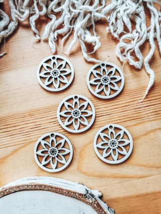 Bombka - mini-bombka Kwiatek 01 (4cm/8cm) (5szt) - (zawieszka na choinkę baza do bombki zawieszki breloczka breloka breloczek Gw