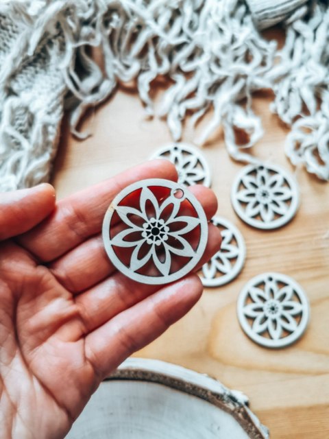 Bombka - mini-bombka Kwiatek 01 (4cm/8cm) (5szt) - (zawieszka na choinkę baza do bombki zawieszki breloczka breloka breloczek Gw