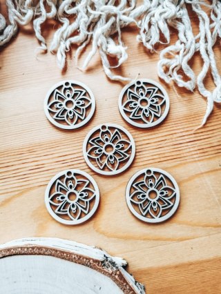 Bombka - mini-bombka Kwiatek 02 (4cm/8cm) (5szt) - (zawieszka na choinkę baza do bombki zawieszki breloczka breloka breloczek Gw