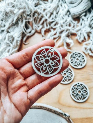 Bombka - mini-bombka Kwiatek 02 (4cm/8cm) (5szt) - (zawieszka na choinkę baza do bombki zawieszki breloczka breloka breloczek Gw