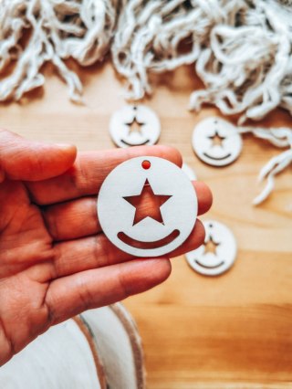 Bombka - mini-bombka z gwiazdką (4cm/8cm) (5szt) - (zawieszka na choinkę baza do bombki zawieszki breloczka breloka breloczek Gw