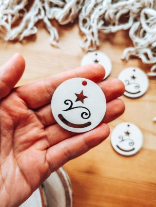 Bombka - mini-bombka z ornamentem 01 (4cm/8cm) (5szt) - (zawieszka na choinkę baza do bombki zawieszki breloczka breloka brelocz