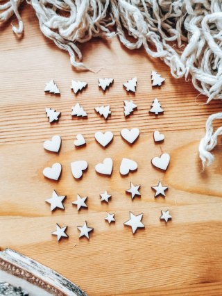 DEKOR choinka, gwiazdka, serce MIX losowy (30szt) - (DK-048) - - - ŚWIĄTECZNY MIX świąteczne konfeti