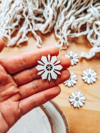 DEKOR śnieżynka 3-5cm (5szt) - wzór 6 (DK-045)