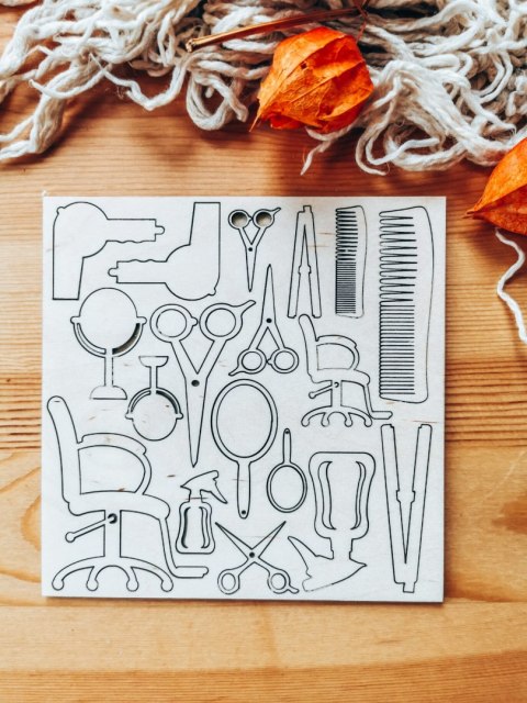 DEKOR - zestaw Fryzjer (14,5cm x 14,5cm)