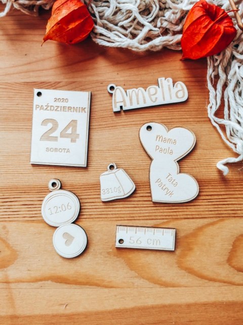 Dekory scrapki do metryczki - aa zestaw 01 (6 elementów) metryczka