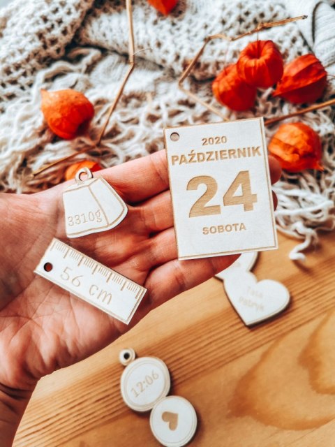 Dekory scrapki do metryczki - aa zestaw 01 (6 elementów) metryczka