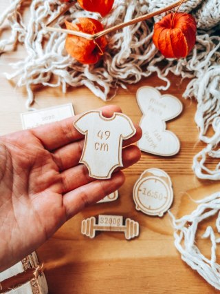 Dekory scrapki do metryczki - aa zestaw 02 (6 elementów) metryczka