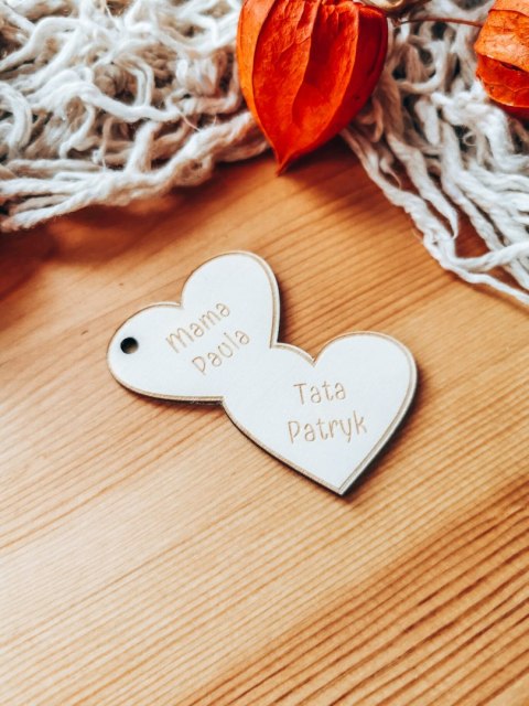 Dekory scrapki do metryczki - serce imiona rodziców - metryczka