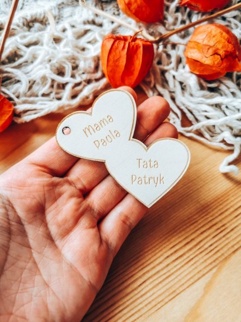 Dekory scrapki do metryczki - serce imiona rodziców - metryczka