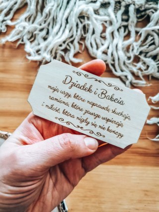 Dziadek i Babcia mają uszy, które... sentencja - tabliczka (2szt) 10cm/12cm/14cm (8 wzorów) - - - (Dzień Babci Dziadka)