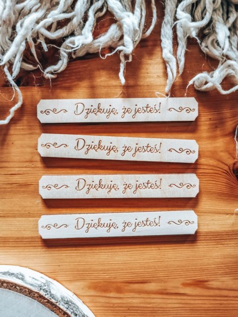 Dziękuję, że jesteś - TABLICZKA (4szt) 10cm/12cm/14cm (8 wzorów) - - - (na Walentynki Ślub Podziękowanie)