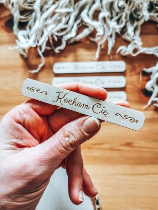 Kocham Cię - TABLICZKA (4szt) 10cm/12cm/14cm (8 wzorów) - - - (na Walentynki Ślub Podziękowanie)